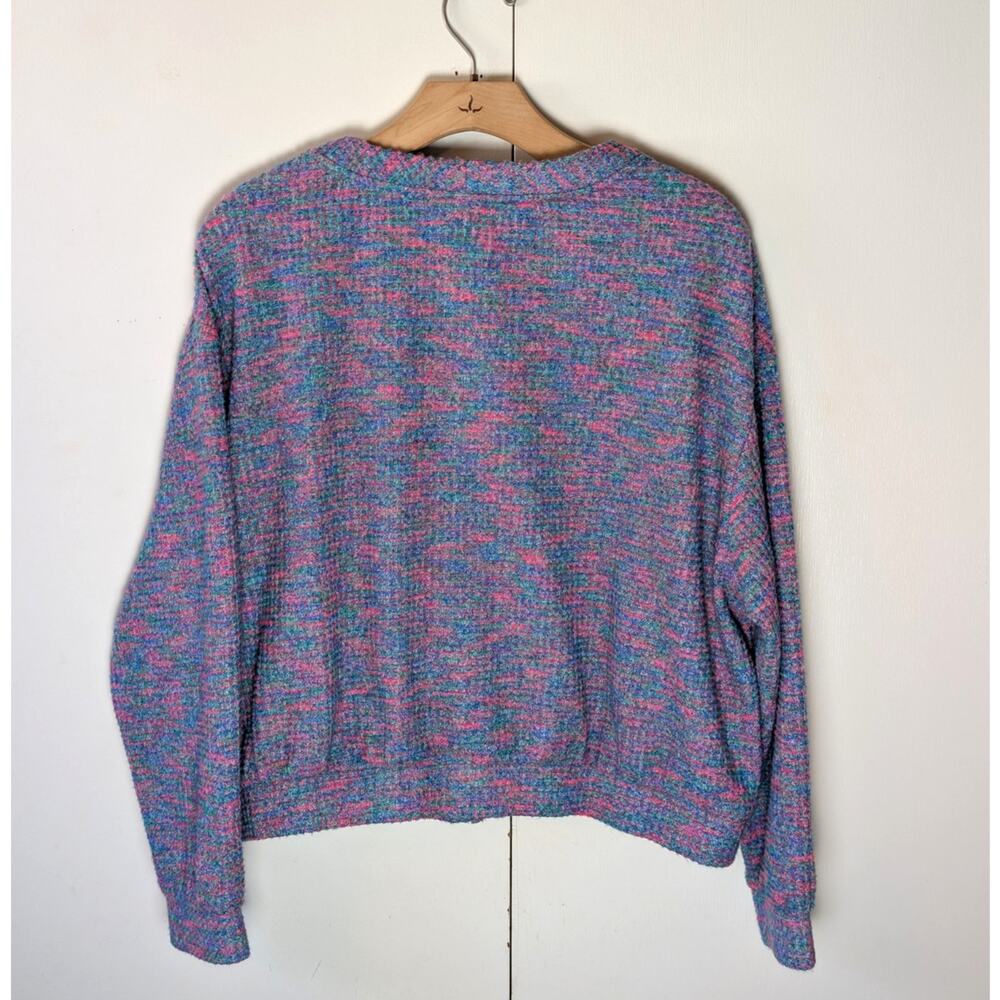 Wild Fable Purple Abstract V Neck Button Cardigan Small - Picture 15 of 15